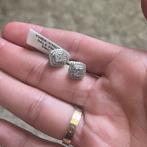 Men 1/10 CT 925 Silver Earrings